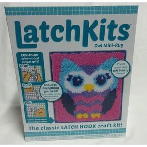 NEW Latch Hook Sewing Kit Latch Kits Owl Mini-Rug Ages 6+ Wall Hanging 12"X11"